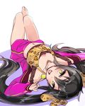  :d bare_shoulders barefoot black_hair blush breasts candy cleavage downblouse food from_behind hand_up heart heart_necklace holding holding_food idolmaster idolmaster_cinderella_girls jacket jewelry kawaty lollipop long_hair long_sleeves looking_at_viewer looking_back lying matoba_risa navel off_shoulder on_back open_clothes open_jacket open_mouth open_track_jacket outstretched_arm pendant pink_jacket saliva saliva_trail simple_background sleeveless small_breasts smile solo stomach tank_top toes twintails unzipped upside-down very_long_hair white_background yellow_eyes 