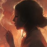  backlighting black_eyes black_hair cigarette expressionless from_side guweiz holding holding_cigarette jewelry light lips original parted_lips profile ring short_hair smoke smoking solo upper_body 