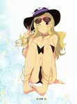  1girl barefoot bikini feet feet_together nail_polish senran_kagura shiki_(senran_kagura) sunglasses swimsuit toes 