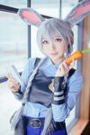  1girl animal_ears asian bunny_ears cosplay disney judy_hopps photo zootopia 