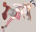  1girl artist_request ass gloves hair_ornament kantai_collection kirisato_itsuki long_hair navel shimakaze_(kantai_collection) thighhighs thighs thong 