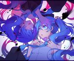  asagao_minoru blue_eyes blue_hair ghost_rule_(vocaloid) hatsune_miku long_hair multiple_girls necktie twintails vocaloid 