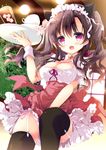  :o animal_ears bangs bell black_hair black_legwear blush breasts cat_ears cleavage colored_eyelashes covered_nipples cup drinking_glass eyelashes fang frilled_skirt frills from_below garter_straps glass gradient hair_ribbon holding ice ice_cube lamp large_breasts long_hair maid_headdress moe2016 natsuki_yuu_(amemizu) original panties pantyshot pink_panties plant puffy_short_sleeves puffy_sleeves purple_eyes red_apple red_skirt ribbon saucer shirt short_sleeves side-tie_panties skirt skirt_tug solo thighhighs tray two_side_up underwear waitress white_ribbon white_shirt window worried wrist_cuffs 