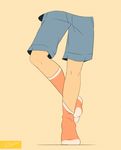  artist_name head_out_of_frame legs male_focus no_shoes noeyebrow_(mauve) original shorts socks solo 