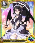  apron artist_request black_hair black_umbrella bug butterfly butterfly_hair_ornament card_(medium) character_name chess_piece demon_wings frills glasses gothic_lolita hair_ornament high_school_dxd insect king_(chess) lolita_fashion maid maid_headdress official_art purple_eyes short_hair solo sona_sitri thighhighs trading_card umbrella wings 