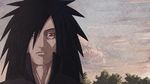  1boy male_focus naruto outdoors sharingan sky solo uchiha_madara 