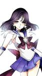  bad_id bad_pixiv_id bishoujo_senshi_sailor_moon bow brooch choker cowboy_shot earrings elbow_gloves gekka_nanako gloves highres jewelry magical_girl pleated_skirt purple_bow purple_eyes purple_hair purple_sailor_collar purple_skirt sailor_collar sailor_saturn sailor_senshi_uniform short_hair skirt solo star star_choker tiara tomoe_hotaru white_background white_gloves 