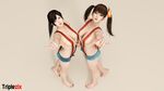  2girls 3d breasts cosplay dead_or_alive kasumi_(pokemon) kokoro_(doa) large_breasts lei_fang long_hair multiple_girls pokemon 