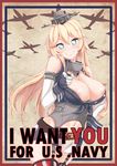 areola_slip areolae blonde_hair blue_eyes breasts english garter_straps headgear i_want_you iowa_(kantai_collection) kantai_collection large_breasts long_hair miniskirt parody poster propaganda skirt smile solo star star-shaped_pupils symbol-shaped_pupils thighhighs uncle_sam yamerun 