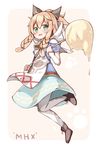  animal_ears blonde_hair cat_ears commentary_request extra_ears green_eyes highres long_hair meowstress monster_hunter ominaeshi_(takenoko) pointy_ears solo 