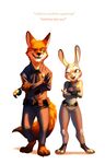  bunny disney fox furry judy_hopps nick_wilde nviek5 police_uniform zootopia 