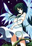  absurdres dress green_eyes green_hair highres long_hair nanao_naru ribbon saya saya_no_uta solo sundress wings 