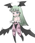  aqua_hair blue_eyes capcom chibi darkstalkers long_hair morrigan_aensland smile vampire_(game) 