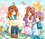  asahina_mikuru bad_id bad_pixiv_id brown_eyes brown_hair bug bunny butterfly flower frog grey_hair hair_ribbon hairband insect kanamori_mao kita_high_school_uniform long_hair maid multiple_girls nagato_yuki paint ribbon school_uniform short_hair sketchbook suzumiya_haruhi suzumiya_haruhi_no_shoushitsu suzumiya_haruhi_no_yuuutsu 