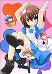  alice_in_wonderland animal_ears baka_to_test_to_shoukanjuu blush bunny_ears crossdressing dress duplicate egg kinoshita_hideyoshi male_focus multiple_boys otoko_no_ko ribbon uniform 