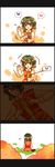  4koma ascot blush comic dark effeuiller_la_marguerite flower from_behind gloom_(expression) green_hair hair_over_one_eye heart highres holding holding_flower kazami_yuuka lonely petals plaid plaid_skirt plaid_vest red_eyes short_hair sigh silent_comic sitting skirt skirt_set tobi_(discharge_cycle) touhou unmoving_pattern vest 