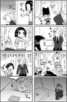  5girls animal_ears bed bundou_seika cat_ears comic drooling fukuji_mihoko gift greyscale hair_ornament hairclip ikeda_kana kazekoshi_school_uniform kubo_takako long_hair monochrome multiple_4koma multiple_girls otoutogimi saki short_hair translated yoshitome_miharu 