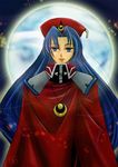  blue_eyes blue_hair hat jewelry long_hair lucia_(lunar) lunar lunar_2:_eternal_blue moon pendant souju 