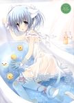  absurdres animal_ears bath blush copyright_request dress garters highres morinaga_korune open_mouth rubber_duck solo tail twintails water wet 