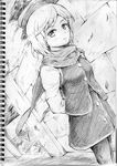  greyscale lunasa_prismriver monochrome pantyhose scarf solo touhou vent_arbre 