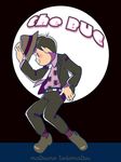  bad_id bad_twitter_id black_hair character_name english fedora formal gyuunyuu_(amaebitmg) hat jewelry looking_at_viewer male_focus matsuno_todomatsu necktie osomatsu-kun osomatsu-san pose ring solo spotlight suit 