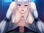  1girl all_fours breasts censored female fujisaki_ai game_cg girl_on_top hetero koukaku_no_ai leaning_forward lilith-soft long_hair looking_at_viewer nude penetration penis pov sex shiny_skin smile solo_focus sweat vaginal 