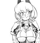  animal_humanoid bell_collar big_breasts black_and_white breasts cat_humanoid cleavage clothed clothing collar epictones fangs feline female fingerless_gloves gloves humanoid mammal monochrome nadia_fortune scar skullgirls smile solo under_boob 