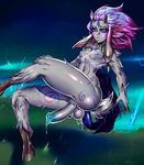  anal balls big_penis blue_eyes breasts canine caprine dickgirl goat hi_res hooves intersex kindred_(lol) league_of_legends long_penis looking_at_viewer mammal nipples nude penis precum signhereplease small_breasts video_games wolf 