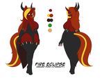  2016 anthro big_breasts breasts cleavage clothed clothing english_text equine fan_character female fingerless_gloves fire_eclipse gloves green_eyes hair horn huge_breasts legwear long_hair looking_at_viewer mammal multicolored_hair my_little_pony simple_background suirano text thigh_highs two_tone_hair unicorn 