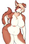  &lt;3 2016 alpha_channel anthro big_breasts border_collie breasts brown_fur canine collar collie dog fur hair hand_on_hip hand_on_thigh hanging_beasts leaning leaning_forward long_hair mammal marcella_dea navel nipples nude porin red_nose slightly_chubby solo thick_thighs voluptuous white_fur wide_hips 