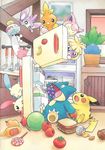  aipom apple burger candy chimecho cupcake eating food fridge fruit grapes group hi_res lollipop melon minun munchlax mustard nintendo oddish official_art pikachu plusle pok&eacute;mon sandwich skitty smoochum tomato torchic video_games 