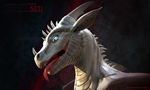  2015 3d_(artwork) albino blue_eyes cgi digital_media_(artwork) dragon feral hi_res horn lizard male model_sheet open_mouth pose reptile salireths saliva scales scalie seti sharp_teeth simple_background solo spines standing teeth tongue tongue_out white_scales wings 