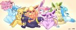  2015 :3 amber_eyes black_sclera blue_eyes breasts butt canine eevee eeveelution espeon featureless_breasts female flareon fox glaceon group hair hi_res jolteon leafeon looking_back mammal navel nintendo nude open_mouth pawpads paws pok&eacute;mon purple_eyes rear_view red_eyes sitting smile sylveon umbreon vaporeon video_games 二時間 