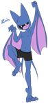  2016 alpha_channel anthro bat boxers_(clothing) clothed clothing elpatrixf male mammal navel nintendo nipples one_leg_up open_mouth pok&eacute;mon pok&eacute;morph simple_background smile? solo tongue topless transparent_background underwear video_games wings zab_(elpatrixf) zubat 