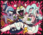  1_eye big_breasts breasts cat cleavage clothed clothing cyclops drooling enraenra fangs feline female gashi-gashi insomni jibanyan male mammal open_mouth pink_eyes pointy_ears poking purple_eyes saliva sharp_teeth spirit sweat teeth yellow_eyes yo-kai_watch 