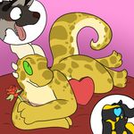  &lt;3 2016 anthro bed blush female flower gnoll green_eyes group holidays horn kobold looking_at_viewer male nude on_bed plant reptile rose scalie scar sir_squiggles_(character) smile tongue trout_(artist) valentine&#039;s_day 