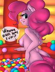  2016 anthro anthrofied areola atane27 ball_pit blue_eyes breasts earth_pony equine female friendship_is_magic hair hi_res horse inside long_hair looking_at_viewer mammal my_little_pony nipples nude pink_hair pinkie_pie_(mlp) pony solo 
