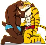  abs anthro bear bearlovestiger13 biceps bulge clothing duo feline fur juuichi_mikazuki male mammal morenatsu muscular nipples pecs tiger torahiko_(morenatsu) underwear 