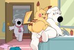  anal anal_penetration anthro balls brian_griffin canine caught cigarette dog ear_piercing eroborus family_guy group jasper_(family_guy) male male/male mammal nintendo penetration penis piercing pikachu pok&eacute;mon smoke smoking video_games 