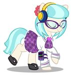  &lt;3 2016 clothing coco_pommel_(mlp) crystal equine eyewear female friendship_is_magic glasses headphones horse mammal my_little_pony pixelkitties pony skirt solo 