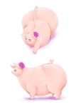  eyecandy female flower green_eyes hi_res hooves mammal nipples overweight pig plant porcine 