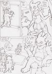  2016 anthro canine comic daigaijin dialogue digimon english_text female fox group guilmon hi_res lizard male mammal pen_(artwork) renamon reptile scalie text traditional_media_(artwork) 