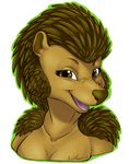  2013 alpha_channel anthro breasts brown_eyes brown_fur brown_hair brown_nose bust_portrait digital_media_(artwork) english_text female fur hair hedgehog looking_at_viewer mammal nude open_mouth portrait signature smile solo teeth text tongue touchofsnow 