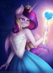  &lt;3 2016 anthro anthrofied breasts cleavage clothed clothing crown dress equine feathered_wings feathers female friendship_is_magic hair horn long_hair mammal multicolored_hair my_little_pony princess_cadance_(mlp) purple_eyes silentwulv smile solo spread_wings star wand winged_unicorn wings 