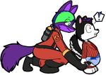  ! anthro black_fur clothed clothing diaper duo fur green_hair hair lexus_(lexuskit) multicolored_fur multicolored_hair necktie pantsing purple_fur pyro_(team_fortress_2) spy_(team_fortress_2) team_fortress_2 two_tone_fur two_tone_hair valve video_games white_fur 