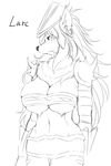 anthro armor big_breasts breasts canine cleavage clothed clothing ear_piercing female hands_at_the_sides helmet jewelry larc legend_of_mana mammal mana_(series) piercing shoulder_pad standing video_games yus-ts 