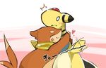  ampharos buizel duo hug japanese_text nintendo pok&eacute;mon pok&eacute;mon_mystery_dungeon surprise text video_games yatosuke 