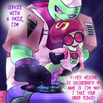  alien anal antennae blush clothing cum drooling frylord hi_res invader_zim irken male male/male mammal not_furry penis saliva servicing sizz_lorr smile zim 