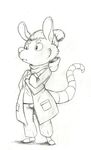  aged_up anthro black_and_white clipboard doctor female hi_res lily_opossum mammal marsupial mon311 monochrome opossum poppy_opossum slippers solo 