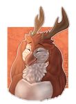  antlers avian beak bird eyes_closed horn male officergrimes outline owl owlalope_(character) solo 